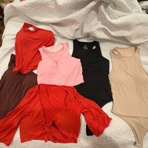 Klassy Network Tops - Orange, Pink, Black, Tan